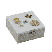 Boîte carrée en bois de colophane naturelle cm15x15h7,5