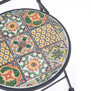 Chaise pliante en acier NAXOS avec assise et dossier décorés en céramique 92h cm