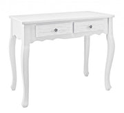 Meuble console 2 tiroirs en bois blanc Blanc 80 x 40 x 75 cm