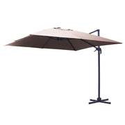 Parasol en aluminium couleur sable et mât latéral 4x4 m