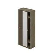 Armoire avec miroirs coulissants et penderie couleur Boue structure Argile H212x90x43cm