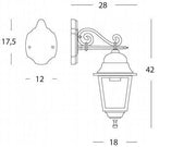 Applique moyenne dans l'ancienne ligne Biancoargento inférieure E27