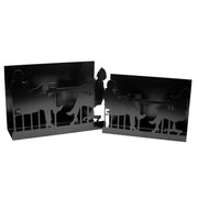 Porte-revues en métal silhouettes 1-2 noir cm35x12h24