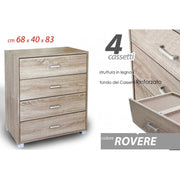 Caméra coo caméra 4 tiroirs en chêne