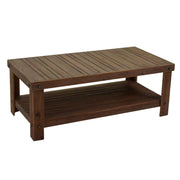Table basse country en noyer avec 2 plateaux 120x60xh, 45 cm