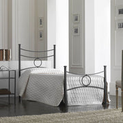 Lit simple en fer avec pied de lit noir CONCA 92x208x h117 cm