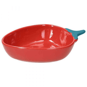 Bol 18x12x4,5h cm Fraises Grès Rouge