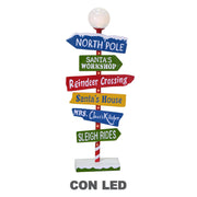 Plaque en métal avec indications led multicolores cm46x16,5h106,5