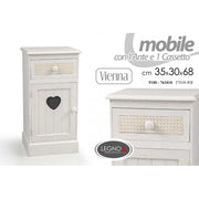 Meubles d'entrée antique shabby blanc avec coeur cm 35x 30 x 68 h