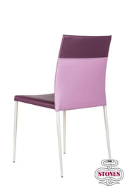 Chaise en similicuir violet 41,5x44x85h cm