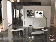 Table basse avec plateau en céramique 40x40x45h cm