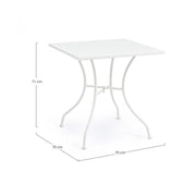 Table en acier blanc Kelsie 70x70 cm