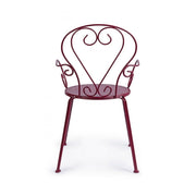 Chaise empilable Etienne Bordeaux avec accoudoirs