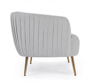 Canapé 2 places effet velours gris clair Linsay cm 129