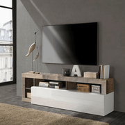 Meuble TV Mogol blanc brillant mais 184x42x58H