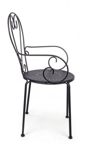 Chaise de jardin avec accoudoirs en acier anthracite ETIENNE 49x49x h89 cm