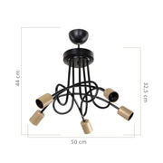 Plafonnier Sardala MDL3843 5 lumières en métal tressé