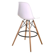 Tabouret de bar en résine de bois blanc cm54x54h108