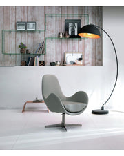 Fauteuil Olga en simili cuir et métal gris clair STS