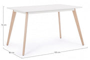 Table Michelangelo en bois blanc 120 x 80 cm