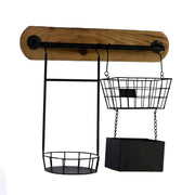 Etagère métal noir 2p cm57x20h49