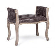 Banc simple foncé en tissu effet cuir de style design