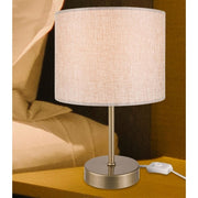 Lampe de table Flora ASZ1496 avec abat-jour cylindrique en tissu sable
