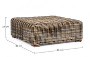 Table basse en aluminium et fibre synthétique style naturel 83x83