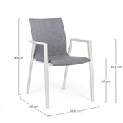 Chaise de jardin d'extérieur gris blanc empilable