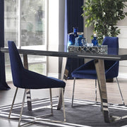 Chaise Enzio en tissu bleu parlement