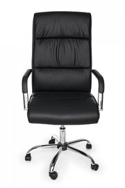 Fauteuil de bureau Queensland avec accoudoirs en éco-cuir noir