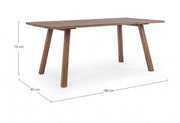 GLASGOW table d'extérieur en bois FSC 180x90x h75 cm