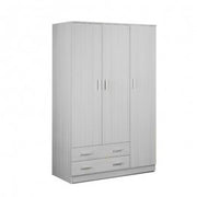 Garde-robe trois portes deux tiroirs eucalyptus 115x52x H180 cm