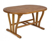 Table d'extérieur extensible ovale en bois d'acacia 150 - 200x90x h74 cm