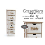 Home Family Bianco Wood Family 5 tiroirs 36 x 28 x 108 h cm