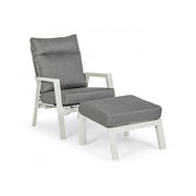 Pouf en aluminium avec coussin lunaire Kledi