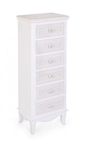 Commode classique en bois blanc 6 tiroirs Charlene