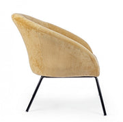 Fauteuil en velours jaune de style design