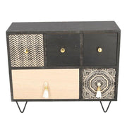 Plateau rectangulaire en bois Maori 1+4 tiroirs cm33x12h27,5