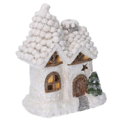 Maison en résine led blanche cm17x11,5h22