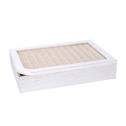 Boîte à thé rectangulaire en bois blanc cm20x6x29