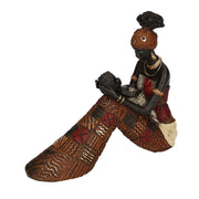 Statue femme africaine en résine cm18,5x6h17