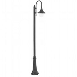 Lampadaire en aluminium moulé avec diffuseur transparent noir