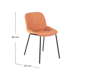 Lot de 4 chaises en tissu 57cm x 46cm H. 80cm