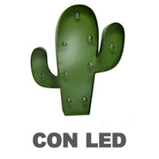Cactus metallo vert avec led cm25,5x30,5x5