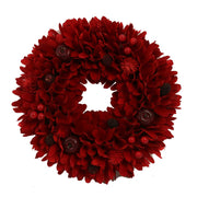 Couronne avec pommes de pin bordeaux cm ø30h8