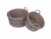 Panier Cloe 1-2 c-m rond cm57h30-40 avec doublure en jute