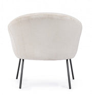 Fauteuil métal velours blanc Aiko Velvet 80 x 76 x 75 cm