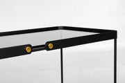 Set de 2 tables basses rectangulaires en acier noir Zeina