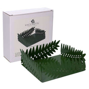Porte-serviettes rectangulaire en métal feuille de laurier vert foncé cm16,5x16,5h6,5